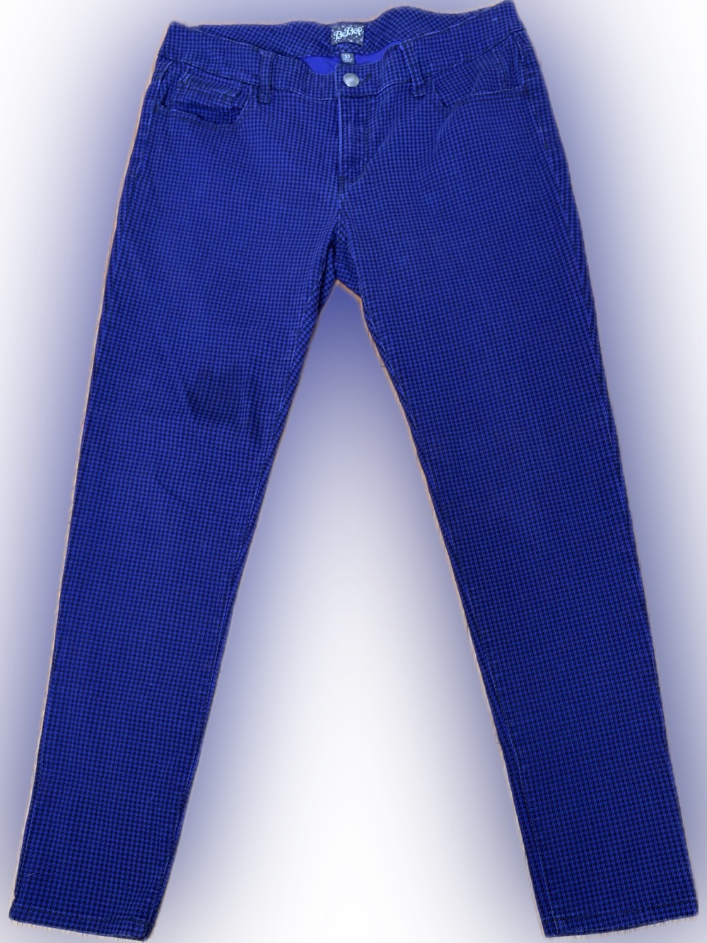Bebop Skinny Blue Plaid Pants Jrs 11